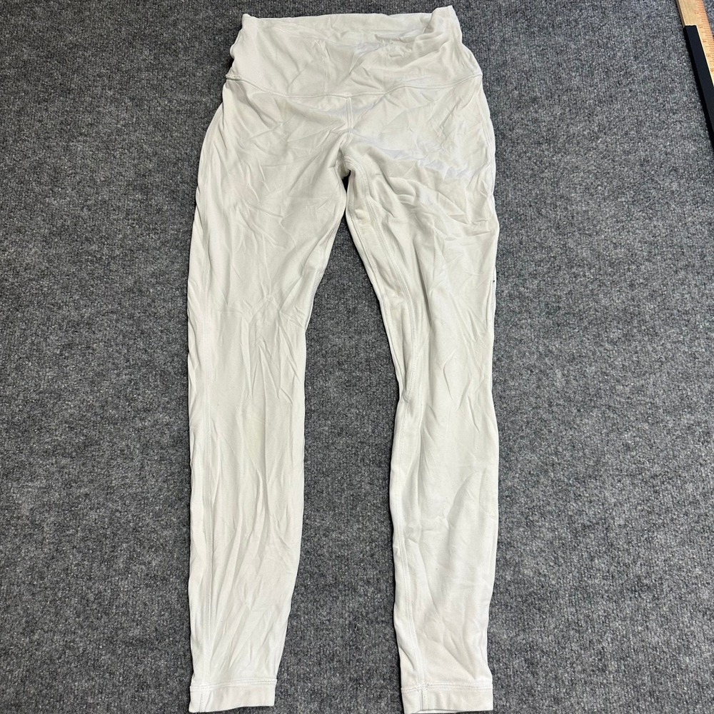 Lululemon Leggings Womens Size 4 White High Rise Athletic Yoga Full Length